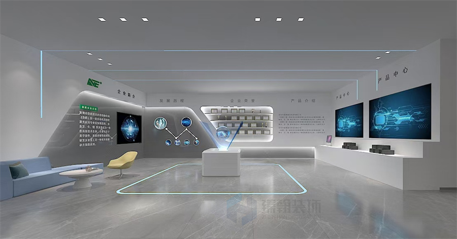 3000㎡深圳韻騰激光廠房，展廳，辦公室設計裝修
